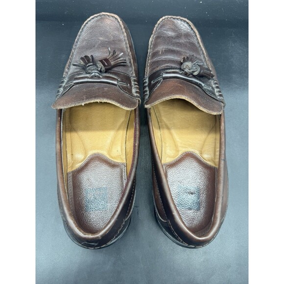 Johnston & Murphy J&M Brown Leather Tassel Loafer Slip-On Shoes Men's 10M - Picture 5 of 8